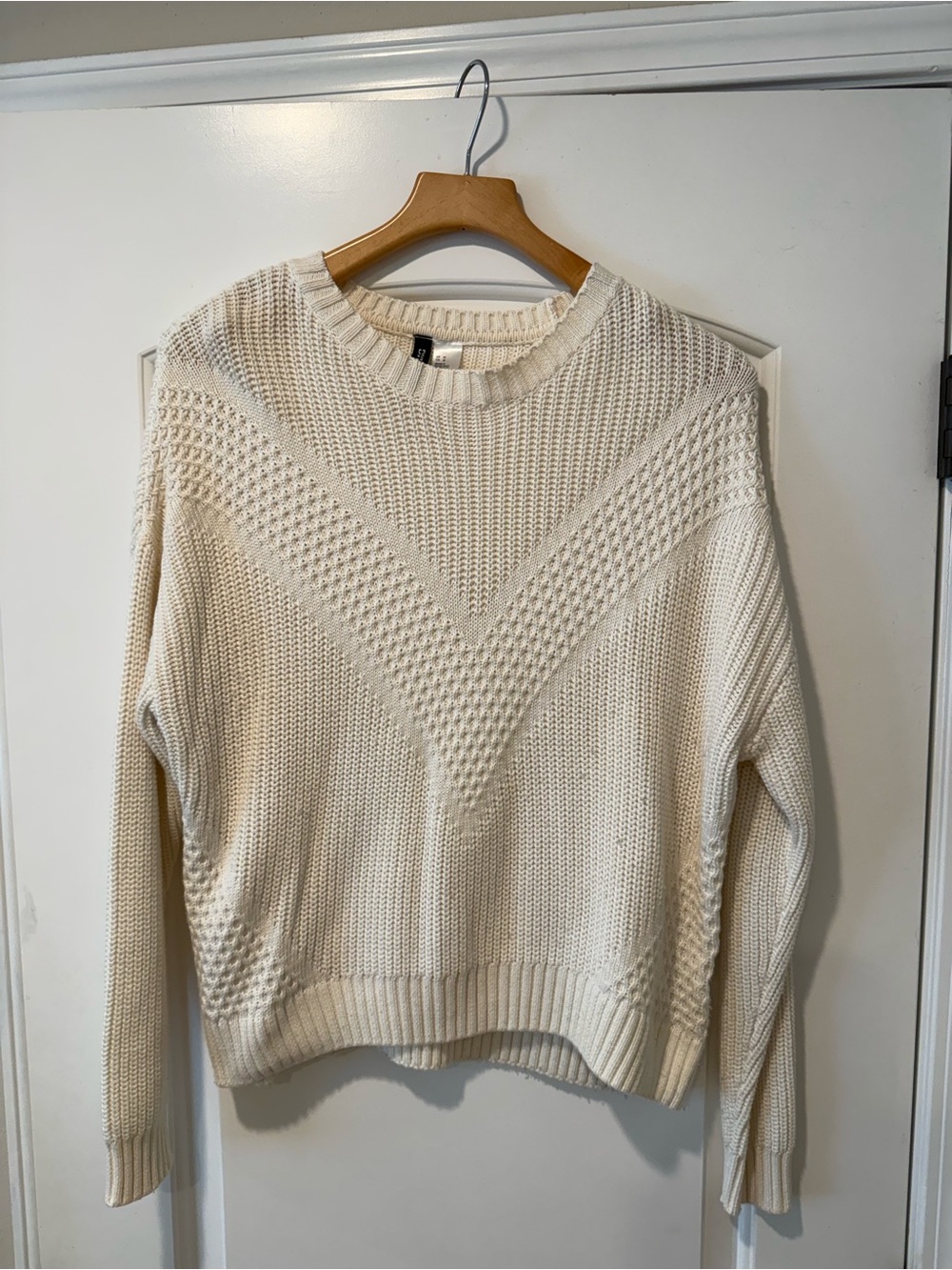 Divided Cream Textured Crew Sweater - Picture 2 of 4